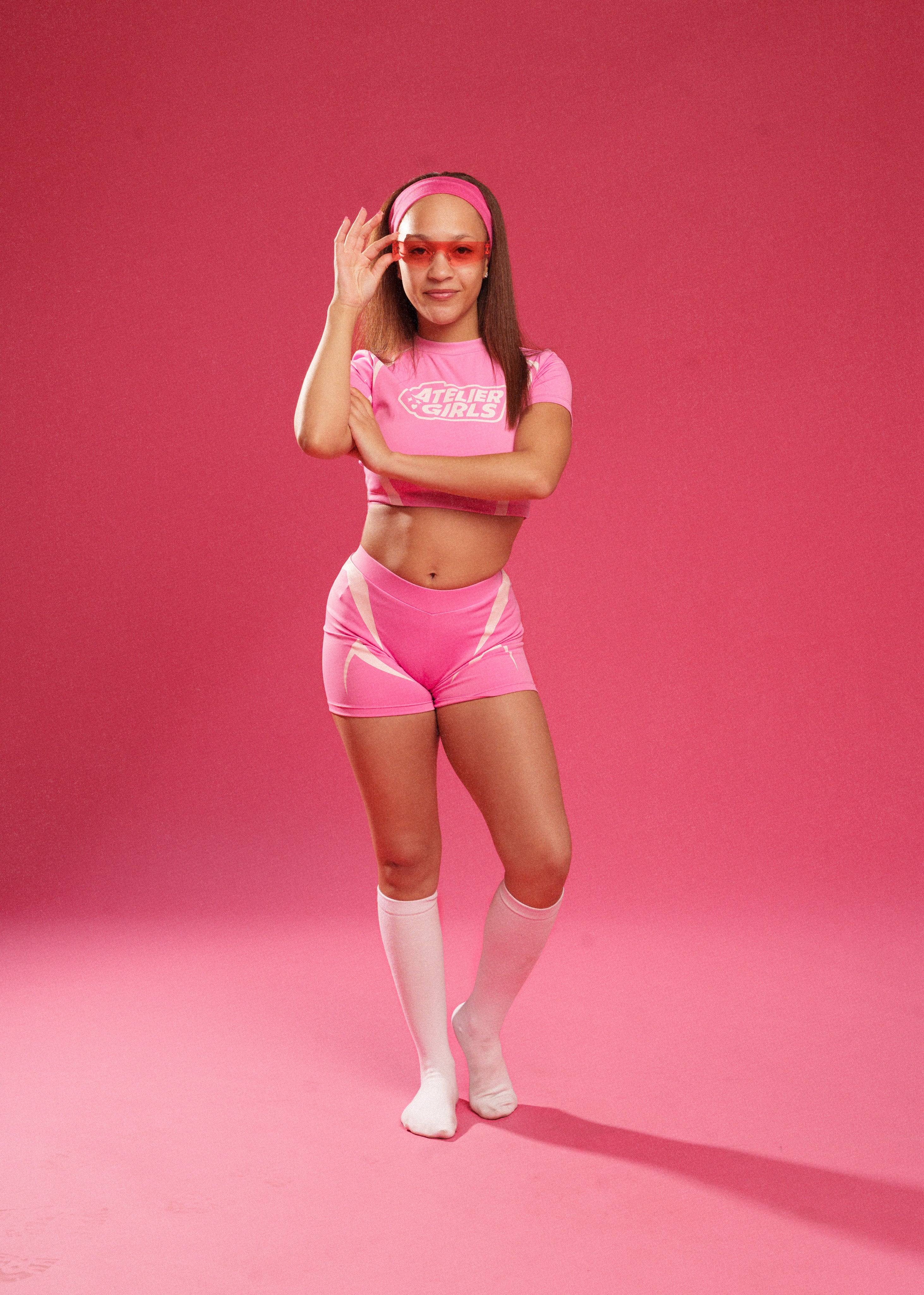 Atelier Girls "LYFË Workout Shorts- Pink